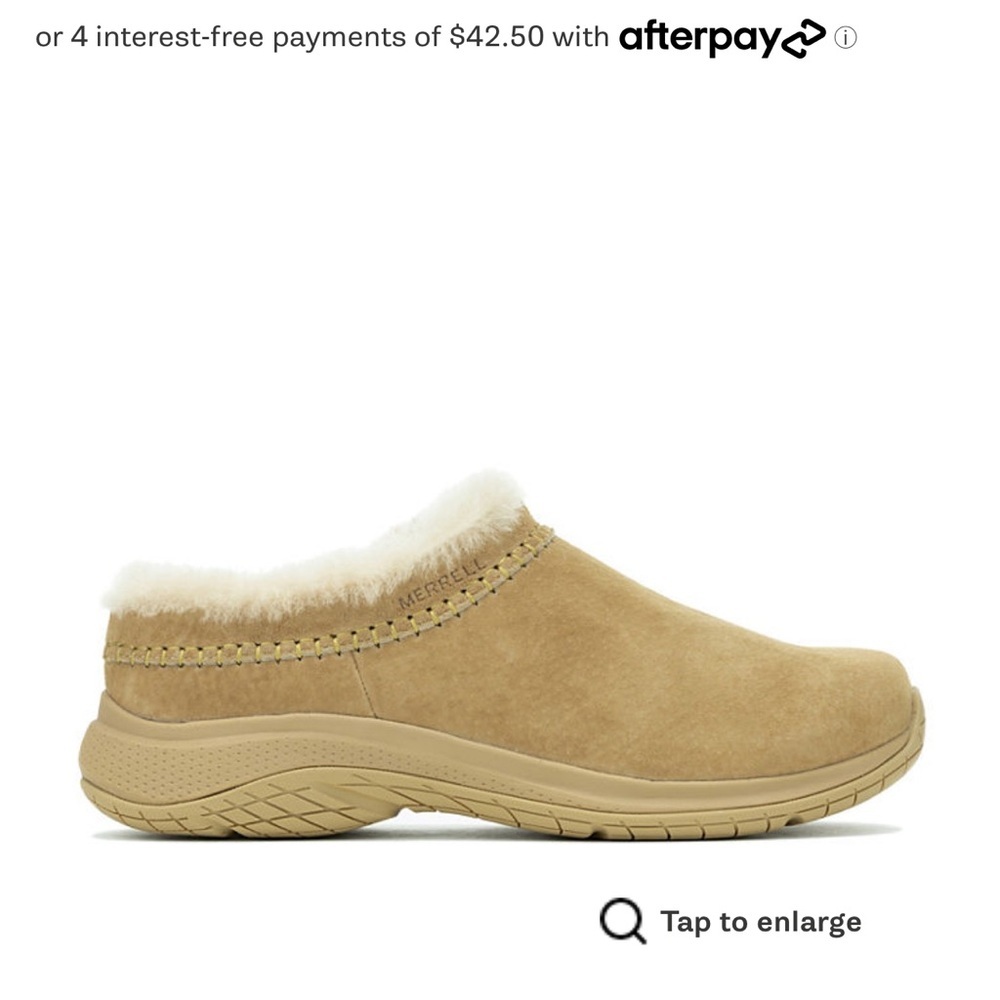 Merrell Snow Clog Beige Shearling Slip-On Shoes